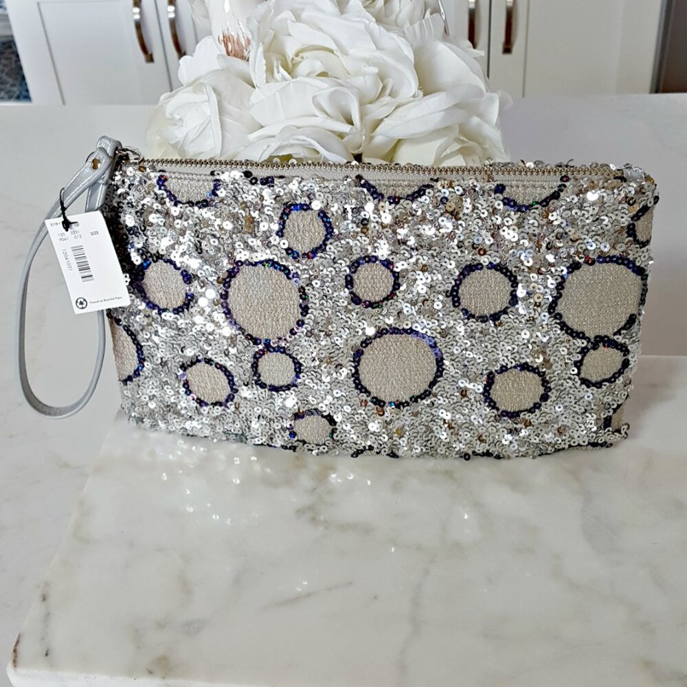 NEW! FUNKY SEQUIN WRISTLET CLUTCH BAG - Picture 4 of 4